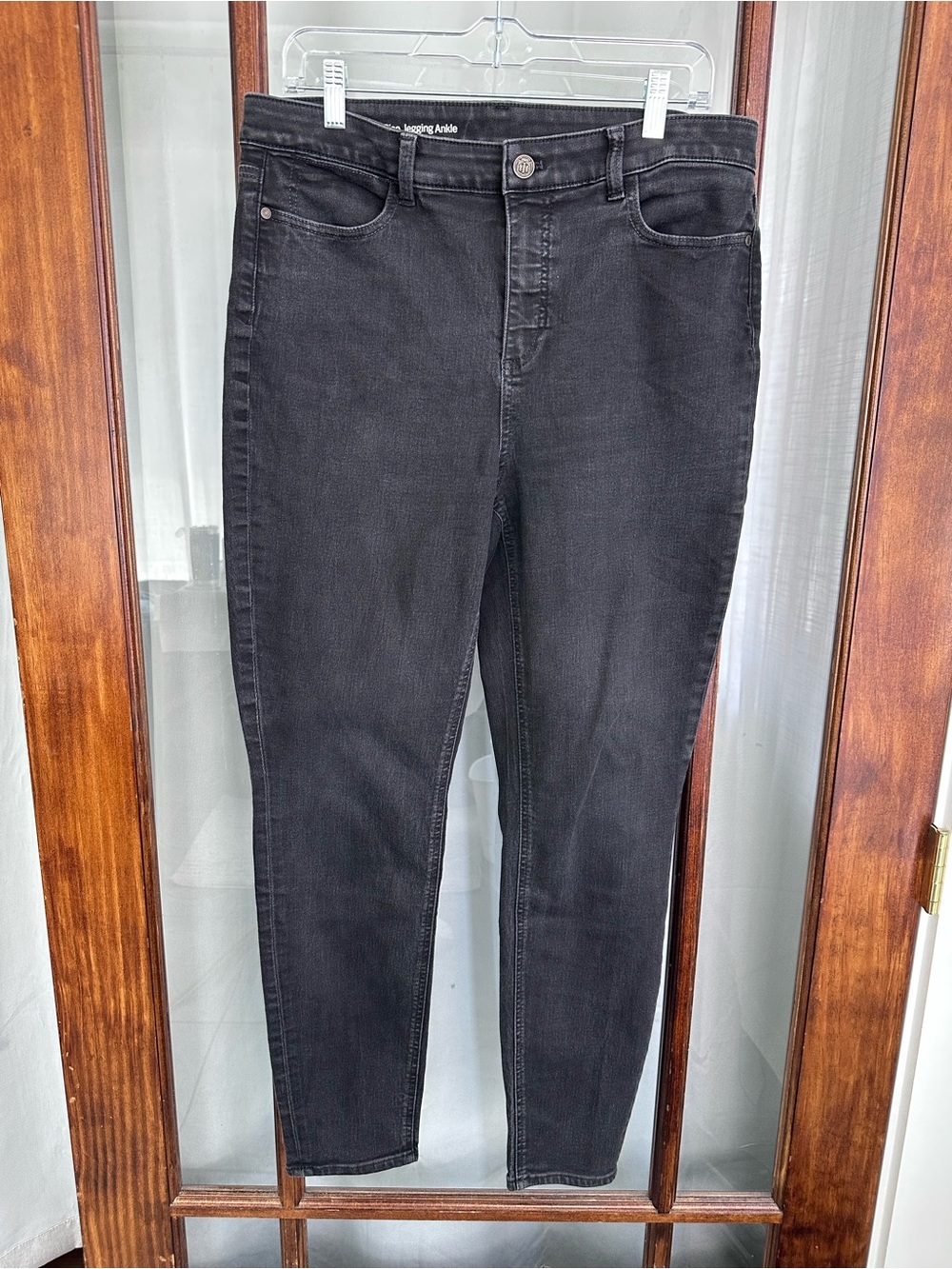 Talbots Flawless Jegging Ankle‎ Jeans Black Denim Size 14 Stretch Cute Travel